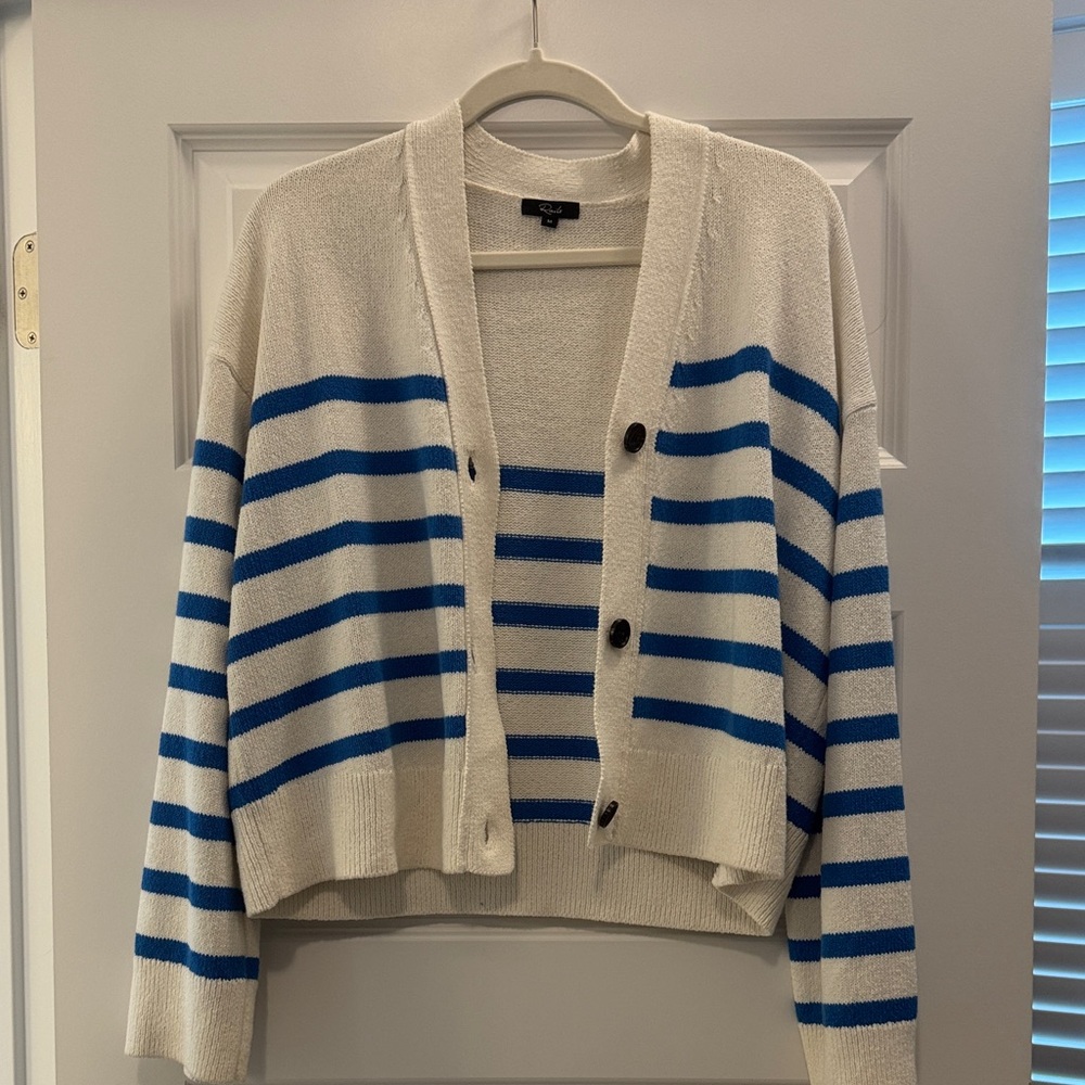 Rails Striped Blue and White Women's Sweater